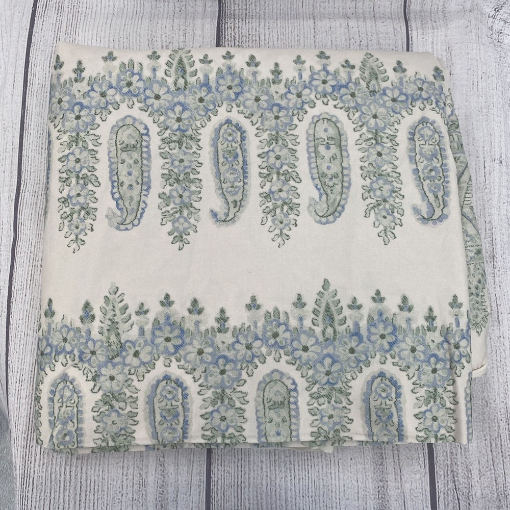 Ralph Lauren Duvet Cover KING Camile Paisley Cream Sage Chambray Cotton Sateen